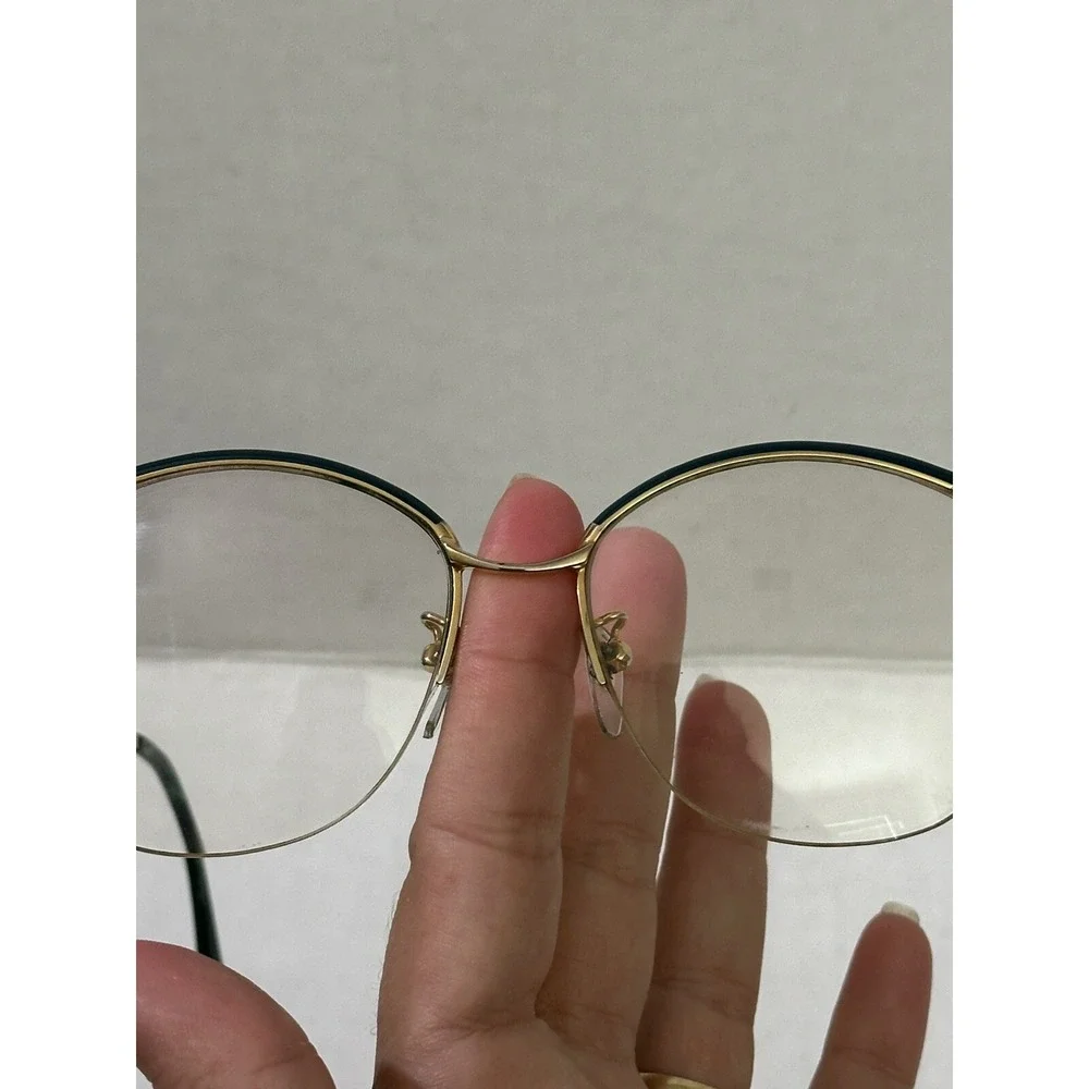 Tura Mod 433 Gold Oval Half-Rimmed 53‎ 17 Metal glasses Frames Japan vintage